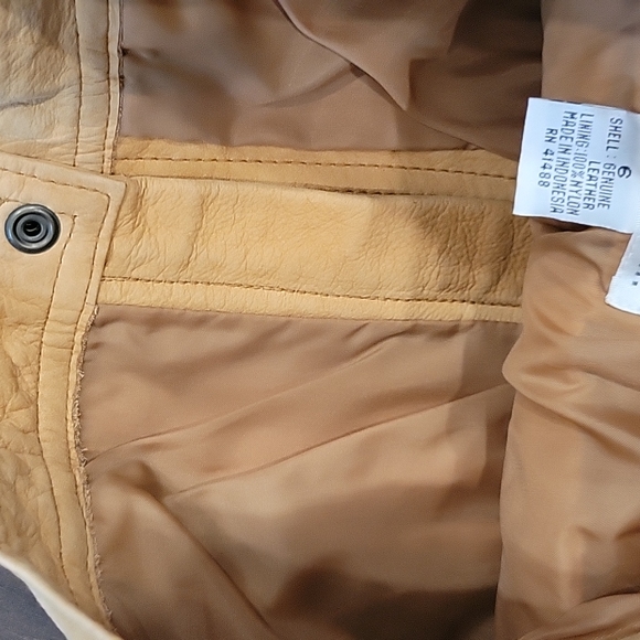 Vintage 80s 90s high waist tapered  camel leather  pants. Size 6 - Picture 13 of 13